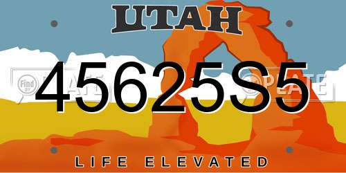 45625S5 Utah License Plate