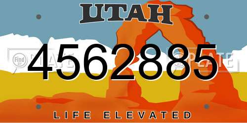 4562885 Utah License Plate
