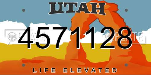 4571128 Utah License Plate