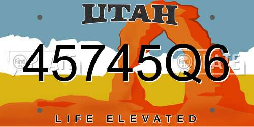 45745Q6 Utah License Plate