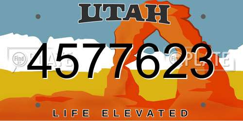 4577623 Utah License Plate