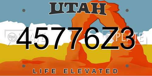 45776Z3 Utah License Plate