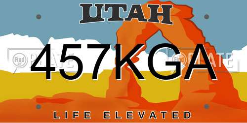 457KGA Utah License Plate