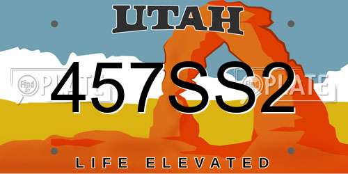 457SS2 Utah License Plate