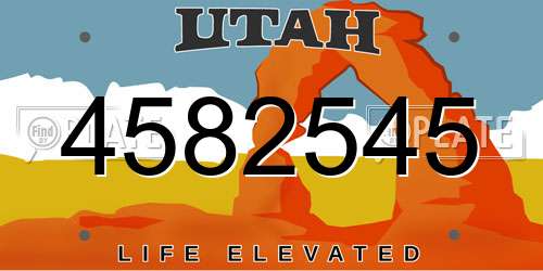 4582545 Utah License Plate