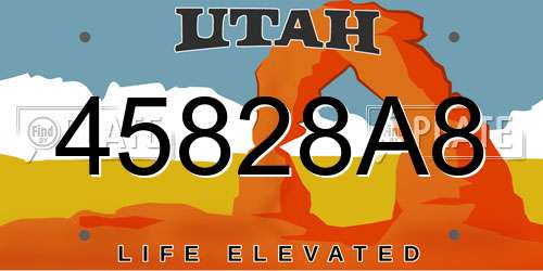 45828A8 Utah License Plate