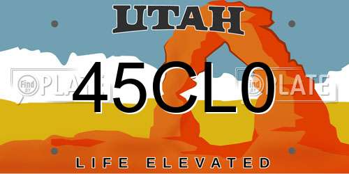 45CL0 Utah License Plate