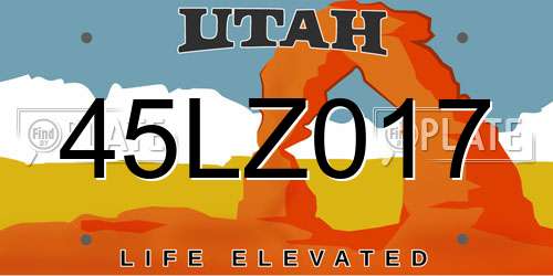 45LZ017 Utah License Plate