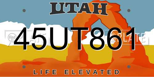 45UT861 Utah License Plate