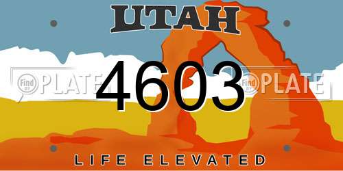 4603 Utah License Plate