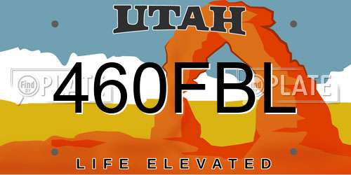 460FBL Utah License Plate