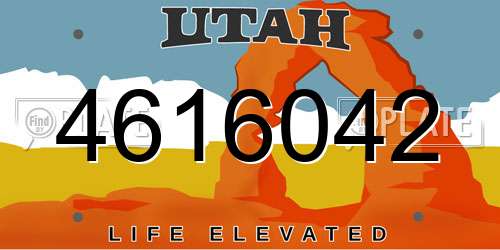 4616042 Utah License Plate