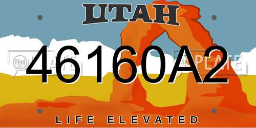 46160A2 Utah License Plate
