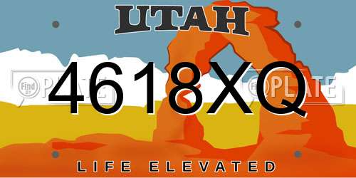 4618XQ Utah License Plate