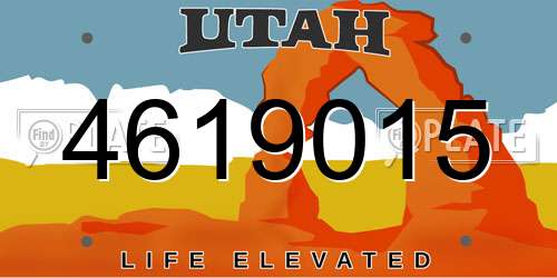 4619015 Utah License Plate