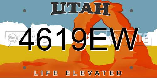 4619EW Utah License Plate