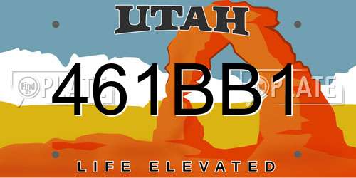 461BB1 Utah License Plate