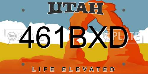 461BXD Utah License Plate