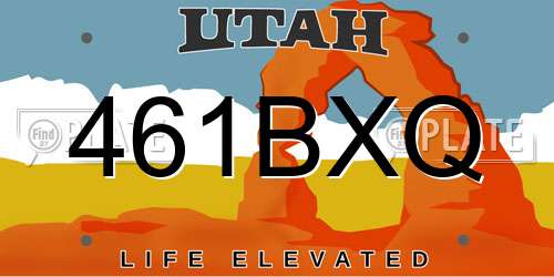 461BXQ Utah License Plate