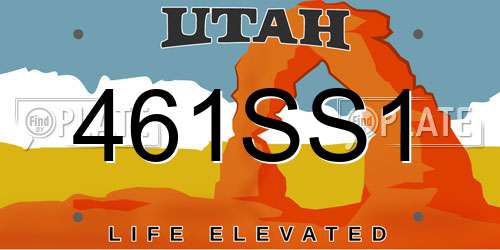 461SS1 Utah License Plate