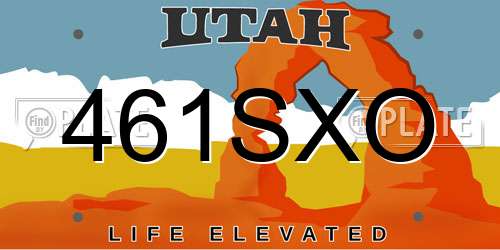 461SXO Utah License Plate
