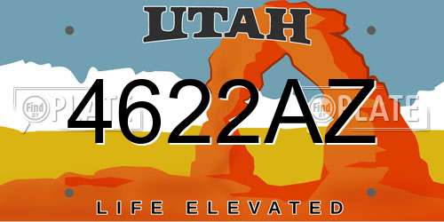 4622AZ Utah License Plate