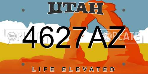 4627AZ Utah License Plate