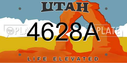 4628A Utah License Plate