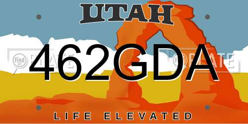 462GDA Utah License Plate