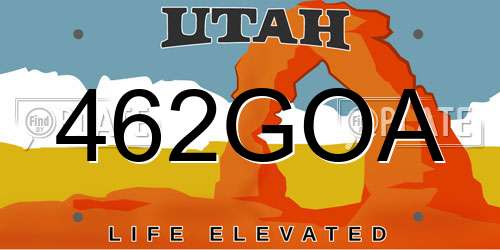 462GOA Utah License Plate