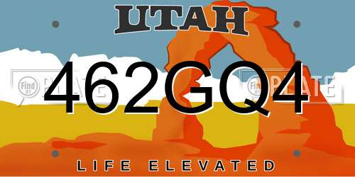 462GQ4 Utah License Plate