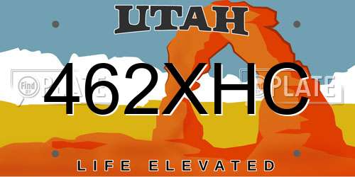462XHC Utah License Plate