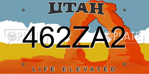 462ZA2 Utah License Plate
