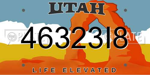 46323I8 Utah License Plate
