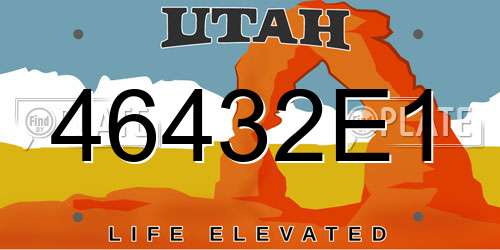 46432E1 Utah License Plate