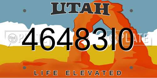 46483I0 Utah License Plate
