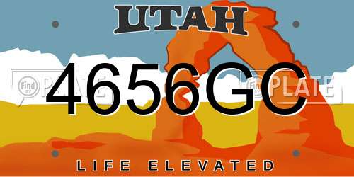 4656GC Utah License Plate
