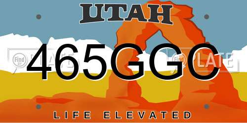 465GGC Utah License Plate