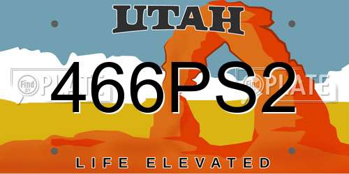 466PS2 Utah License Plate