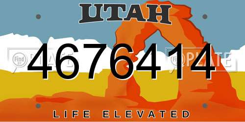 4676414 Utah License Plate