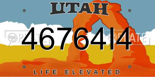 46764I4 Utah License Plate