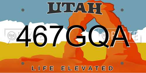 467GQA Utah License Plate