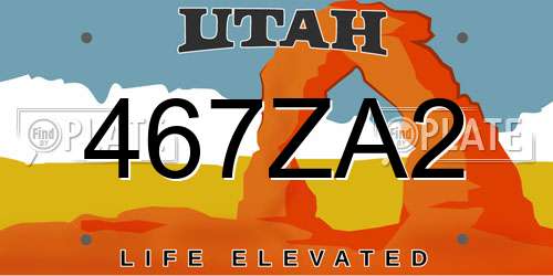 467ZA2 Utah License Plate