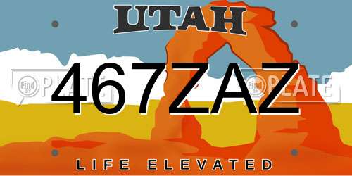 467ZAZ Utah License Plate