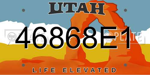 46868E1 Utah License Plate