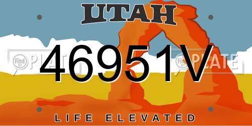 46951V Utah License Plate