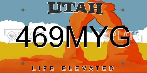 469MYG Utah License Plate