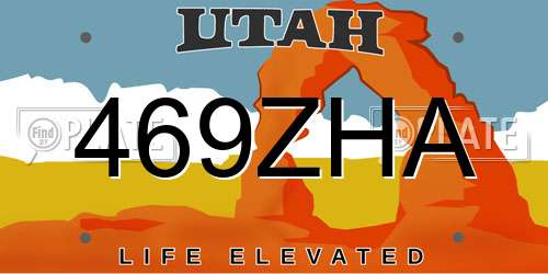 469ZHA Utah License Plate