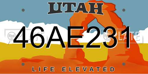 46AE231 Utah License Plate