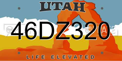 46DZ320 Utah License Plate